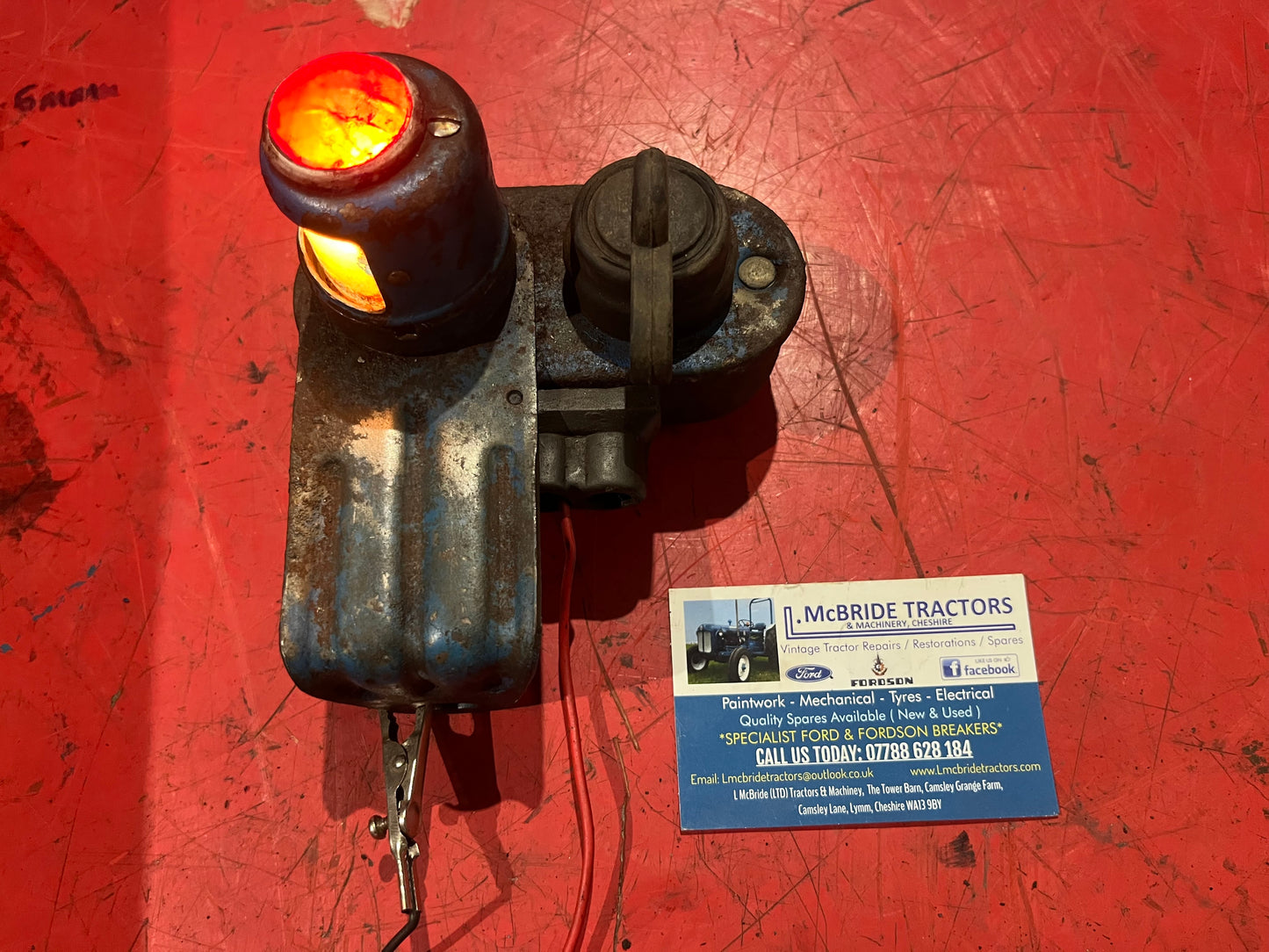 Fordson Major original numberplate light & bracket