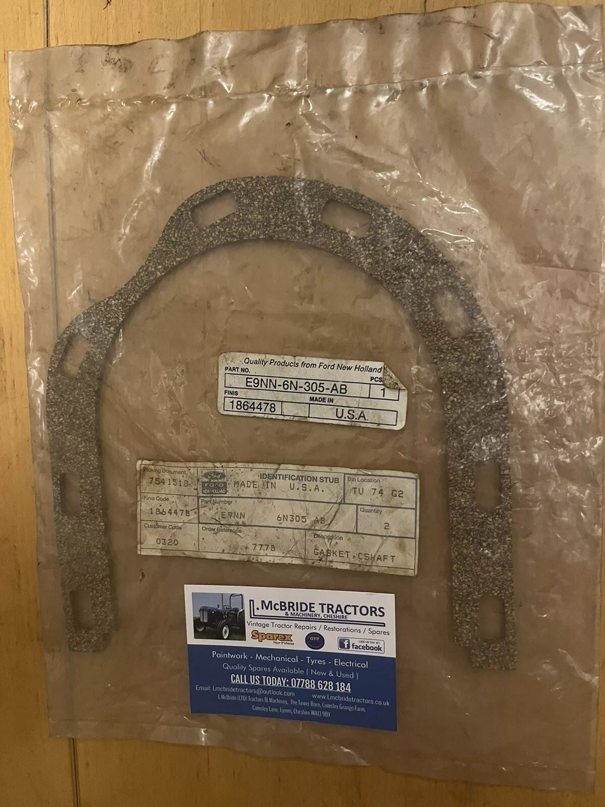 GENUINE FORD 1000 10 100 30 TW Series Rear Main Housing Gasket NOS E9NN6N305AB