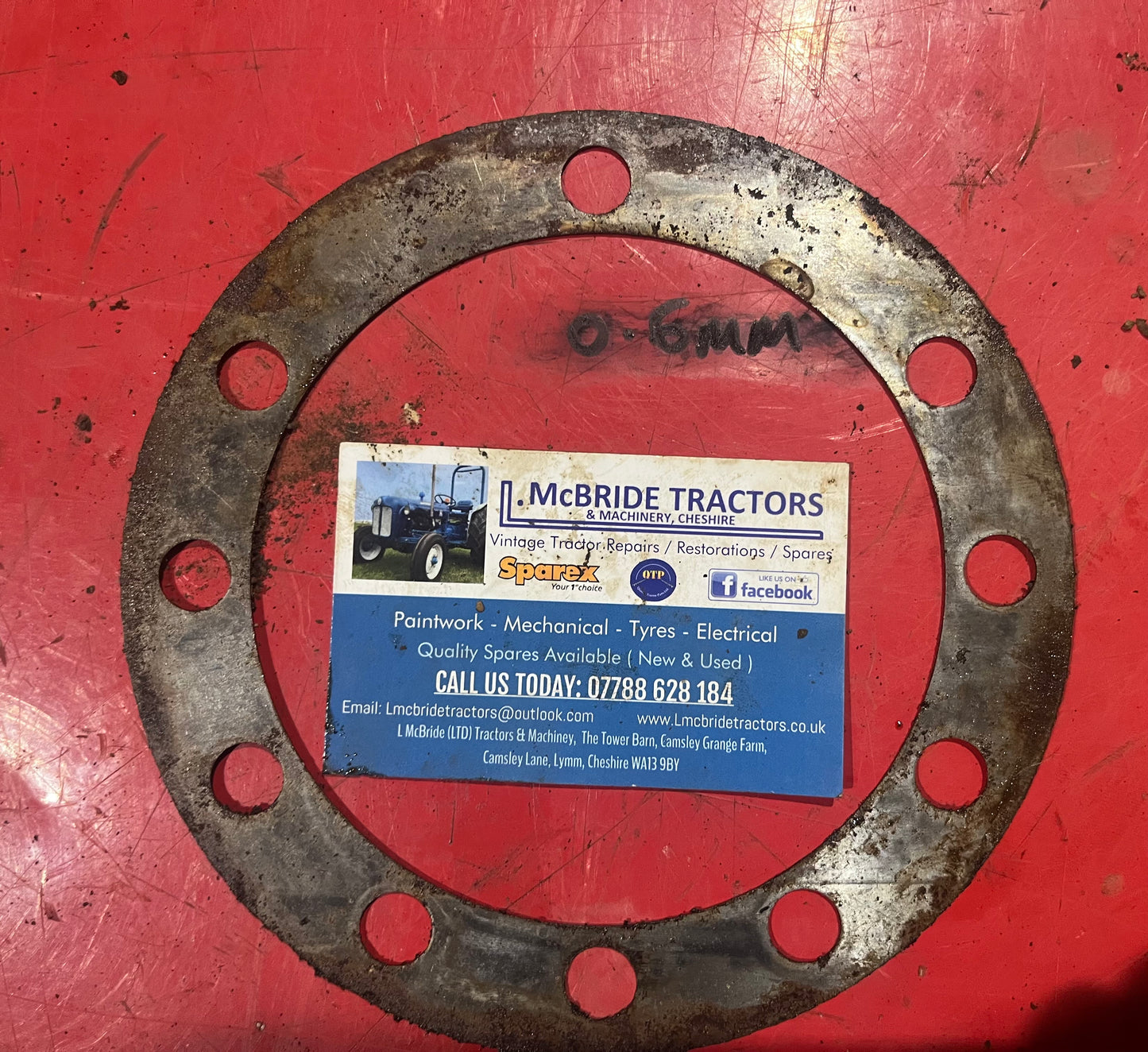 Rear axle shim 0.6mm
