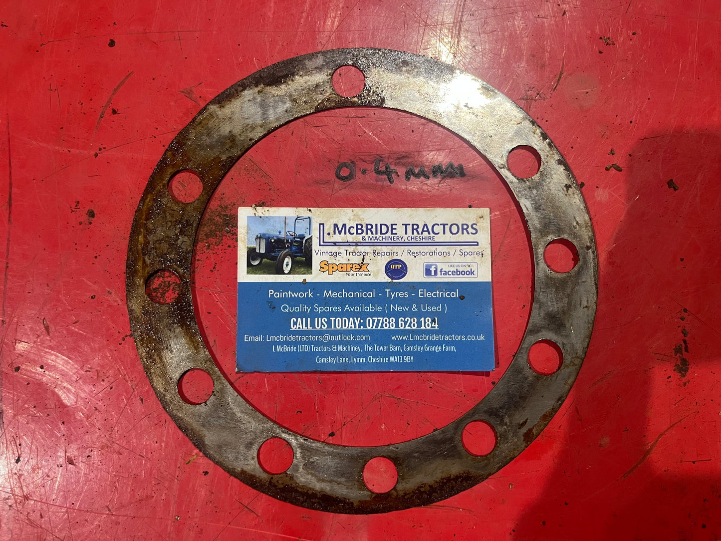 Rear axle shim 0.4mm