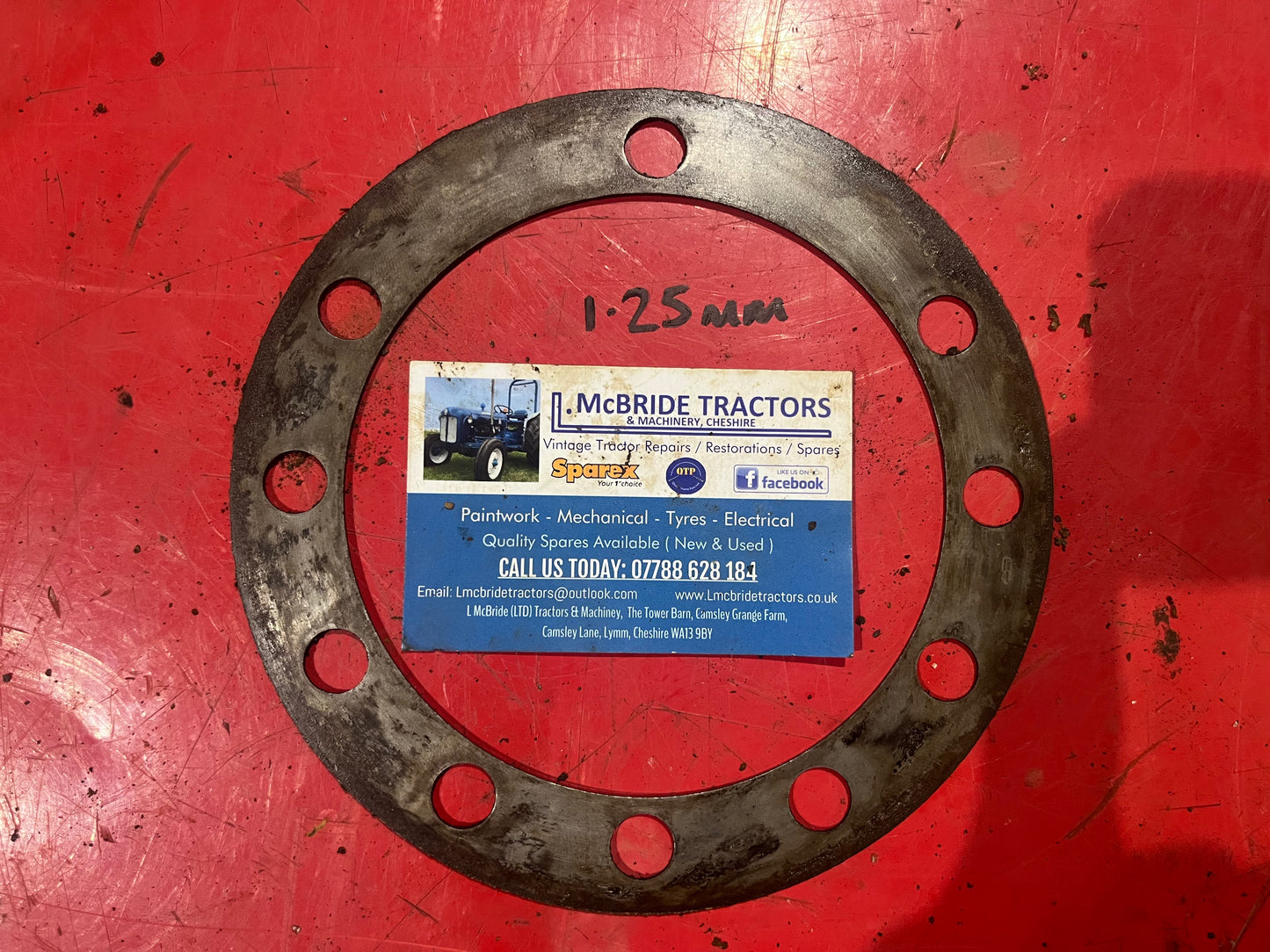 Rear axle shim 1.25mm