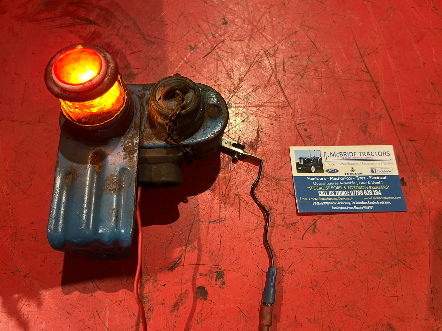 Fordson Major original numberplate light & bracket