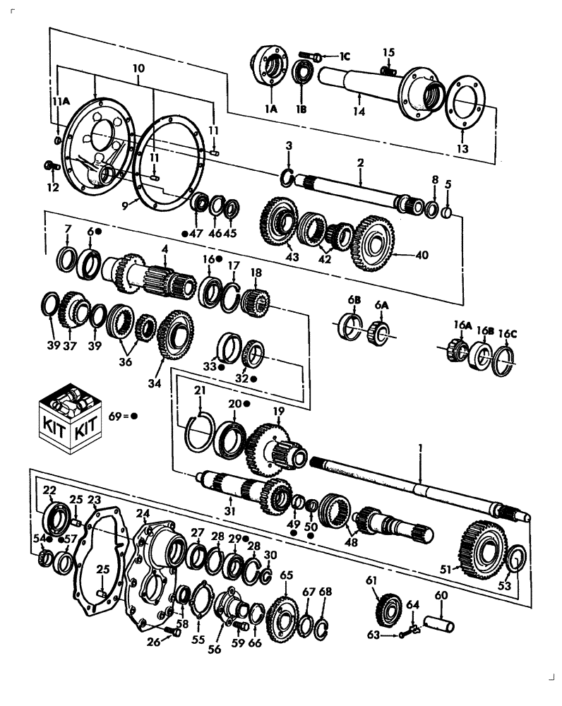 GENUINE FORD New Holland 10 100 1000 SERIES TRANSMISSION SHAFT BEARING WAA4222A